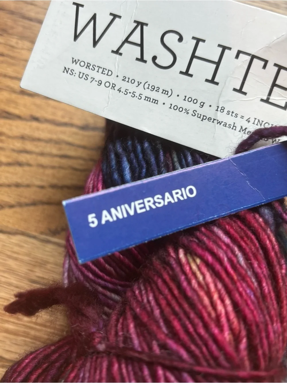 Malabrigo Yarn Washted #5 Aniversario Purple Blue 100% SW Merino Wool Single Ply